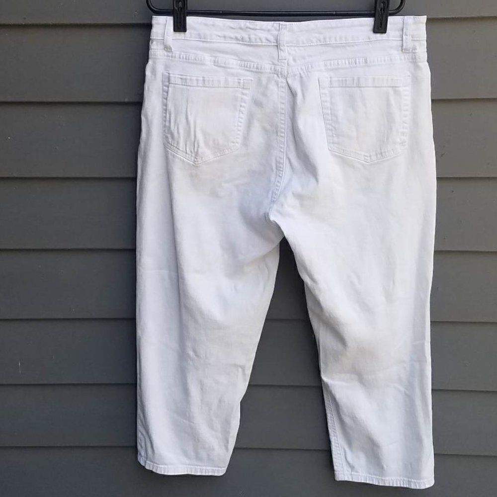 Jones of New York White Cropped Jeans Size 14 - Picture 3 of 9